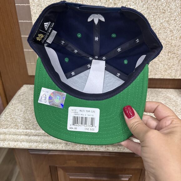 NOTRE DAME University Fighting Irish Adidas Shamrock Series Snapback Hat One Sz - Picture 5 of 6